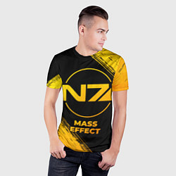 Футболка спортивная мужская Mass Effect - gold gradient, цвет: 3D-принт — фото 2