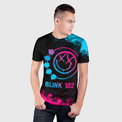 Футболка спортивная мужская Blink 182 - neon gradient, цвет: 3D-принт — фото 2