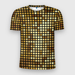 Мужская спорт-футболка Золотая мозаика, поверхность диско шара
