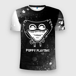 Мужская спорт-футболка Poppy Playtime glitch на темном фоне