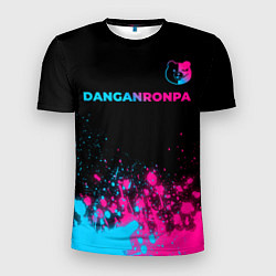 Мужская спорт-футболка Danganronpa - neon gradient: символ сверху