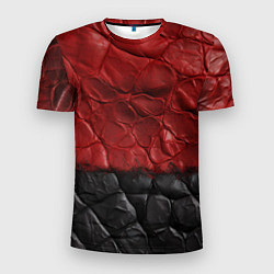Футболка спортивная мужская Черная красная текстура, цвет: 3D-принт