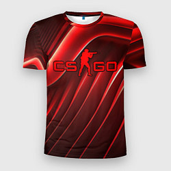 Футболка спортивная мужская CS GO red abstract, цвет: 3D-принт