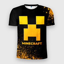 Мужская спорт-футболка Minecraft - gold gradient