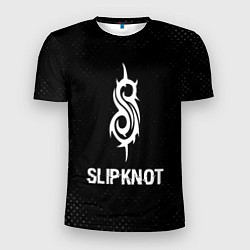 Мужская спорт-футболка Slipknot glitch на темном фоне