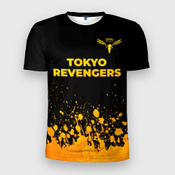 Мужская спорт-футболка Tokyo Revengers - gold gradient: символ сверху