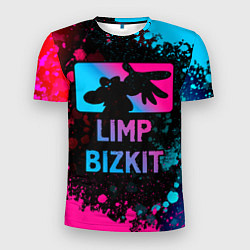 Футболка спортивная мужская Limp Bizkit - neon gradient, цвет: 3D-принт