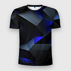 Мужская спорт-футболка Black blue abstract