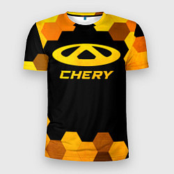 Мужская спорт-футболка Chery - gold gradient