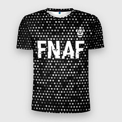 Футболка спортивная мужская FNAF glitch на темном фоне: символ сверху, цвет: 3D-принт