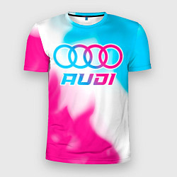 Футболка спортивная мужская Audi neon gradient style, цвет: 3D-принт