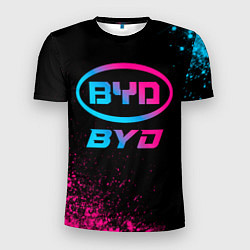 Футболка спортивная мужская BYD - neon gradient, цвет: 3D-принт