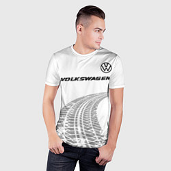 Футболка спортивная мужская Volkswagen speed на светлом фоне со следами шин: с, цвет: 3D-принт — фото 2