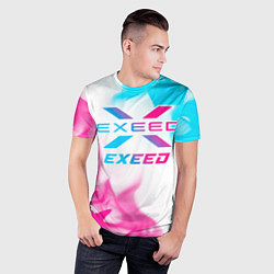 Футболка спортивная мужская Exeed neon gradient style, цвет: 3D-принт — фото 2