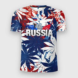 Мужская спорт-футболка Russia лепестки