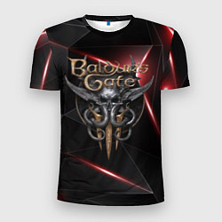 Мужская спорт-футболка Baldurs Gate 3 logo black red