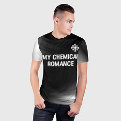 Футболка спортивная мужская My Chemical Romance glitch на темном фоне: символ, цвет: 3D-принт — фото 2