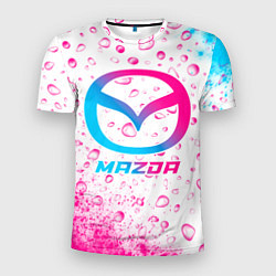 Футболка спортивная мужская Mazda neon gradient style, цвет: 3D-принт