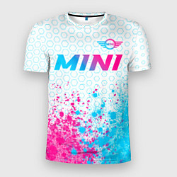 Мужская спорт-футболка Mini neon gradient style: символ сверху