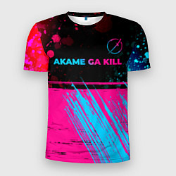 Мужская спорт-футболка Akame ga Kill - neon gradient: символ сверху