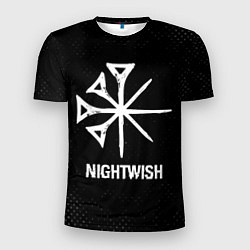Футболка спортивная мужская Nightwish glitch на темном фоне, цвет: 3D-принт