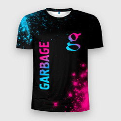 Футболка спортивная мужская Garbage - neon gradient: надпись, символ, цвет: 3D-принт