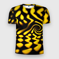 Футболка спортивная мужская Желтая футболка с воронкой, цвет: 3D-принт