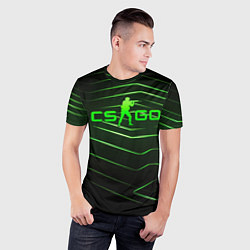 Футболка спортивная мужская CS GO dark green, цвет: 3D-принт — фото 2