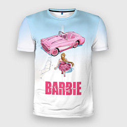 Футболка спортивная мужская Барби на дороге, цвет: 3D-принт