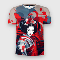 Мужская спорт-футболка Geisha vector style