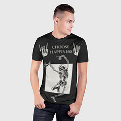 Футболка спортивная мужская Choose happiness, цвет: 3D-принт — фото 2