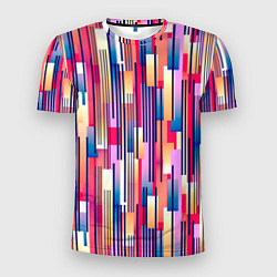 Мужская спорт-футболка Яркие спортивные полоски