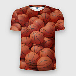 Футболка спортивная мужская Узор с баскетбольными мячами, цвет: 3D-принт