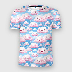 Футболка спортивная мужская Кавайные милые облока, цвет: 3D-принт
