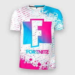 Мужская спорт-футболка Fortnite neon gradient style