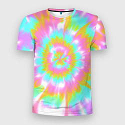 Мужская спорт-футболка Tie-Dye кислотный в стиле барби