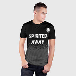 Футболка спортивная мужская Spirited Away glitch на темном фоне: символ сверху, цвет: 3D-принт — фото 2