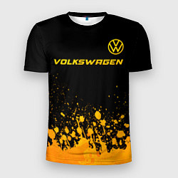 Футболка спортивная мужская Volkswagen - gold gradient: символ сверху, цвет: 3D-принт