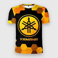 Мужская спорт-футболка Yamaha - gold gradient