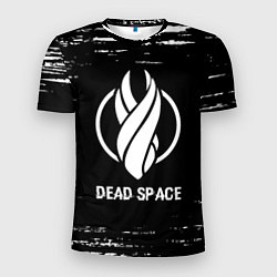 Футболка спортивная мужская Dead Space glitch на темном фоне, цвет: 3D-принт