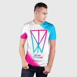 Футболка спортивная мужская Within Temptation neon gradient style, цвет: 3D-принт — фото 2