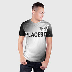 Футболка спортивная мужская Placebo glitch на светлом фоне: символ сверху, цвет: 3D-принт — фото 2
