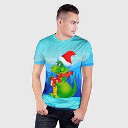 Футболка спортивная мужская Дракон с подарком новый год, цвет: 3D-принт — фото 2