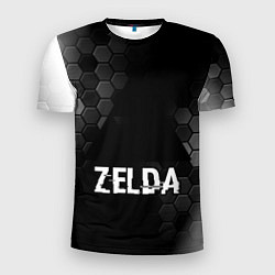Мужская спорт-футболка Zelda glitch на темном фоне