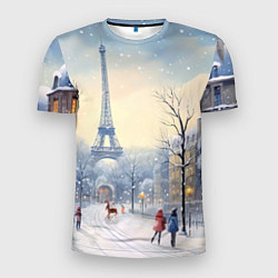 Футболка спортивная мужская Новогодний Париж, цвет: 3D-принт