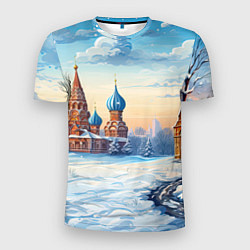 Футболка спортивная мужская Российская зима, цвет: 3D-принт