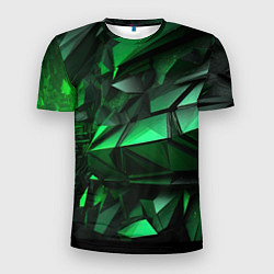 Футболка спортивная мужская Green abstract, цвет: 3D-принт