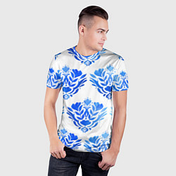 Футболка спортивная мужская Floral pattern - watercolor, цвет: 3D-принт — фото 2