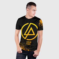 Футболка спортивная мужская Linkin Park - gold gradient, цвет: 3D-принт — фото 2