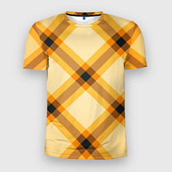 Мужская спорт-футболка Желтая шотландская клетка